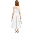 thumbnail image 2 of TiaoBug Kids Girls One Shoulder Flower Girl Wedding Bridesmaid Dress Sleeveless Princess High Low Dresses White 10, 2 of 6