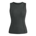 thumbnail image 3 of Women Solid Ribbed Knit Sleeveless Tank Top Casual Summer Camisole VestGreyM, 3 of 3