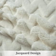 thumbnail image 3 of Sherpa Fleece Throw Blanket for Couch, Soft Plush JacquardThrow Blanket, All Season Lightweight Decorative Blanket for Sofa, Bed, Chair, 50" x 60", Creamy White, 3 of 9