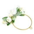 thumbnail image 6 of Floral Wreath Floral Hoop Metal Ring Wreath Artificial Wall Hanging Wreath for Wedding Home Coffee ShopRound, 6 of 8