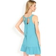 thumbnail image 5 of Women's Sleeveless Ruffle Hem Textured Shift Dress- Green,Large, 5 of 7