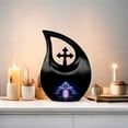 thumbnail image 6 of MUKTIVE Temple Urns for Human Ashes Adult Man & Women (1 Large 10 ", 4 Keepsake 3 "), Black Combo Sets Urns for Human Ashes, Religious Decorative Adult Urn for Remains, Tear Urn for Dad & Mom, 6 of 7