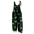 thumbnail image 3 of JURANMO Womens Plus Size Cotton Linen Jumpsuits St. Patrick's Day Irish Clover Graphic Overalls Summer Casual Sleeveless Wide Leg One Piece Pants with Pockets Green XXXXL Prime Sales Today, 3 of 6