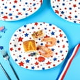 thumbnail image 2 of Elyxio 25 Pcs Patriotic Oval Paper AFN1Plates Americana Stars Party Plates Red White Blue 10" X 12" Disposable Platters for USA Themed Parties Independence Day Tableware Supplies, 2 of 3