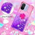 thumbnail image 5 of Slim Fit Phone Case for Xiaomi Redmi 12C, Bling Shiny Quicksand Effect TPU Bumper Case with Four Corners Heavy Anti-Fall Protection for Redmi 12C,Pink Purple, 5 of 7