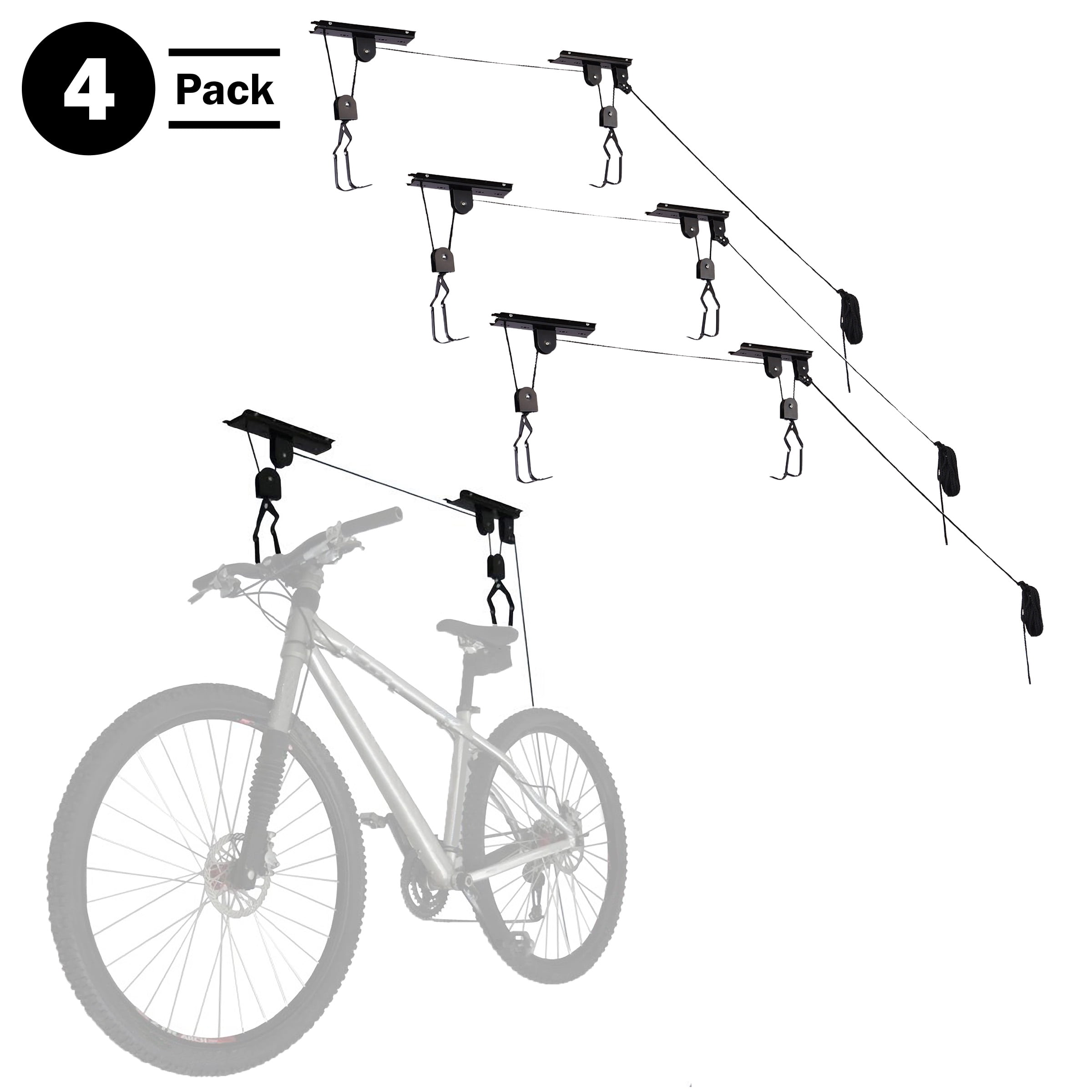Rad Sportz 4-Pack Ceiling Bike Hanger Set with 100lb Weight Capacity Each