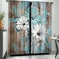 thumbnail image 6 of WNOOHIY Vintage Rustic Wooden Daisy Print Curtains for Bedroom,Dining Room, Living Room,2 Panels, 6 of 6