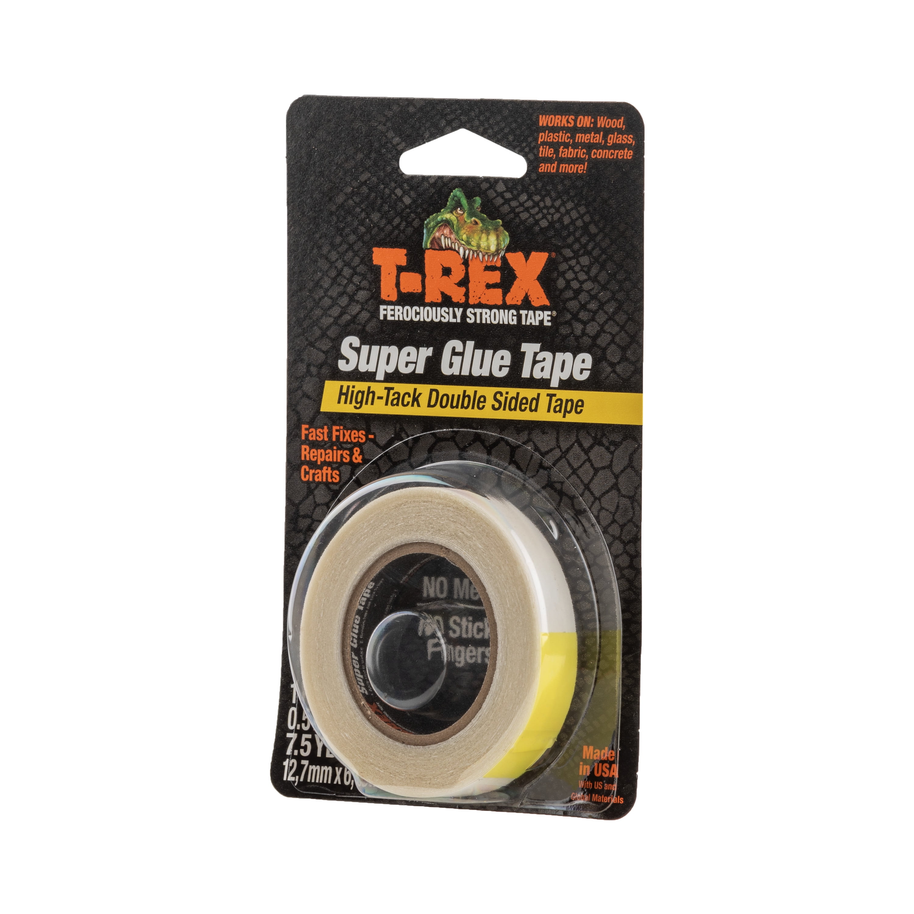 T-Rex Super Glue Tape, 0.5 in x 7.5 yd, Clear