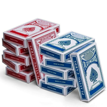 12-Decks Playing Cards - Blue And Red Printed Box Individual Packing For Party Favors, Christmas Gifts, Boys, Girls And Adults Texas, Blackjack And More - By (Best Playing Cards For Magic)