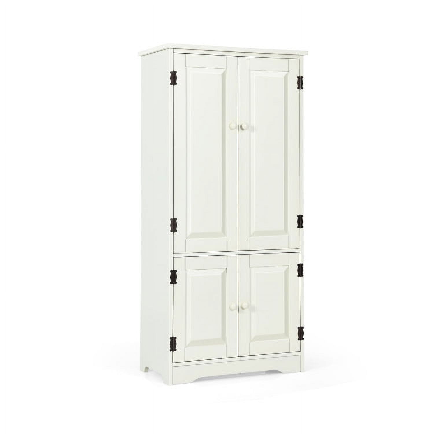 Demi Bonn 49" Accent Floor Storage Cabinet, 2-Door Bathroom Cabinet, Pantry Cabinet with Adjustable Shelves, White