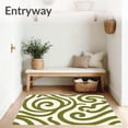 thumbnail image 3 of ODIKA 4'x6' Machine Washable Non-Slip Area Rug, Verdant Meadow Interlocking Swirl Design Contemporary High Traffic Rug with Pad, Green, 591179, 3 of 8