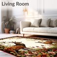 thumbnail image 2 of ODIKA 6' x 9' Machine Washable Non-Slip Area Rug, Traditional Stag High Traffic Rug, Brown, 60610, 2 of 7