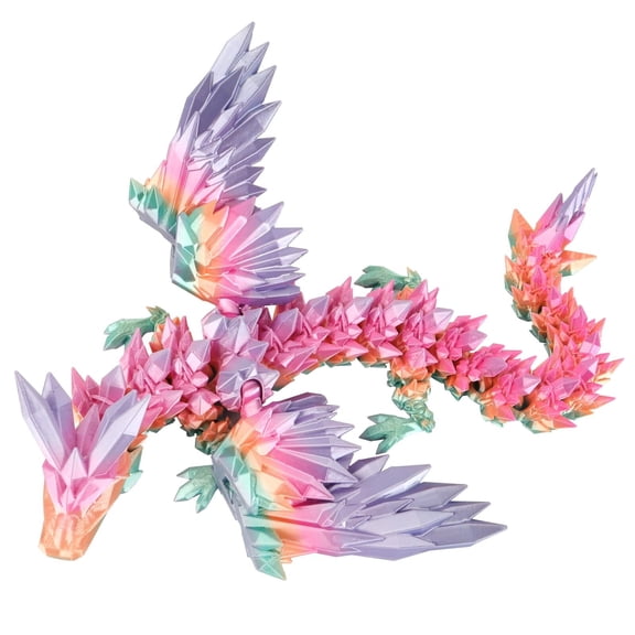 1pc 18 Inch Large Articulated 3D Printed Dragon With Wings And Egg  Mutil Colors  Giant Flying Toy Inside  Toothless Style Collectible For Kids And Adults (nightlight Rainbow)