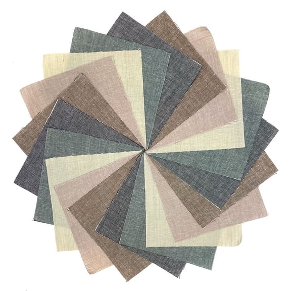 40 Farmcloth Solid Homespun 5 inch Charm Pack Quilt Squares by JCS