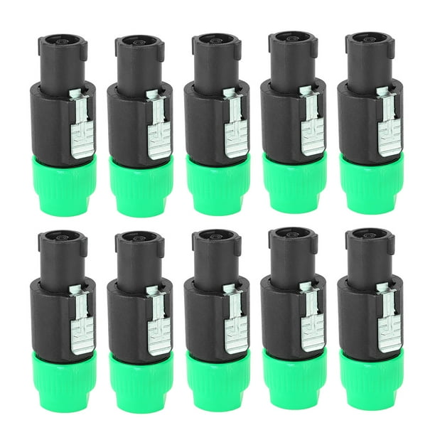 Conector de altavoz de audio C NL4FC, 10 unidades, impermeable, 4 pines, Speakon (verde)
