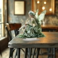 thumbnail image 6 of Zhi Green Forest Fairy Acrylic Decor With Floral Crown, Great for Living Room And Home Decor, Elegant Ornament For Shelf And Accents, 6 of 7