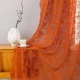 thumbnail image 5 of Lace Terracotta Curtains 96 Inches Long 2 Panels Rust Bay Window Curtains for Bedroom Restroom Rod Pocket Light Filtering Fall Curtains for Living Room 8 FT Farmhouse Boho Decor 52Wx96L Terracotta, 5 of 5
