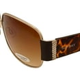 thumbnail image 3 of Ellen Tracy Womens Brown Gold Rectangle Metal Sunglass, Gradient Lens ET512. 1, 3 of 6