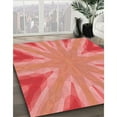 thumbnail image 3 of Ahgly Company Machine Washable Indoor Round Transitional Orange Area Rugs, 5' Round, 3 of 7