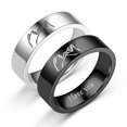 thumbnail image 4 of Odeerbi Matching Rings for Couples Stainless Steel Rings For Lovers Letter I Love You Holding Hands Valentine's Day Gift Silver, 4 of 4