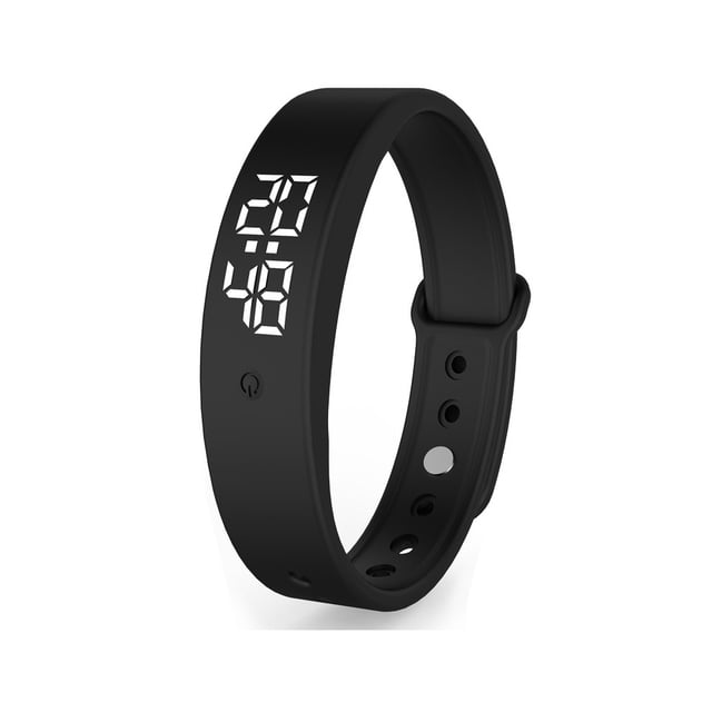Pulsera Inteligente Negro Temperatura Corporal Automática Prueba Vibración Alarma Led Fitness Pulsera Methold EL008814-00