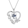 thumbnail image 1 of Juwaliy Collar de Corazón de Amor Blanco Mariposa Collar de Piedra de Nacimiento de Abril Diamante CZ Dije de Plata Esterlina 925 Joyería Mujer Regalo de Cumpleaños San Valentín Día de la Madre, 1 of 10