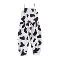 thumbnail image 4 of Tfken Jumpsuit For Girls Summer Sleeveless Graphic Comfy Casual Jumpsuit Daily Wear Kids Classic Clothes Size 2-3 Years Black, 4 of 9