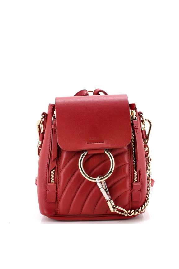Pre-Owned Faye Backpack Quilted Leather Mini By Rebag