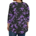 thumbnail image 5 of successthop Floral Blouses for Women Plus Size 3/4 Sleeve Tunic Top Crewneck Curved Hem Shirt Print Tops Loungewear, 5 of 7