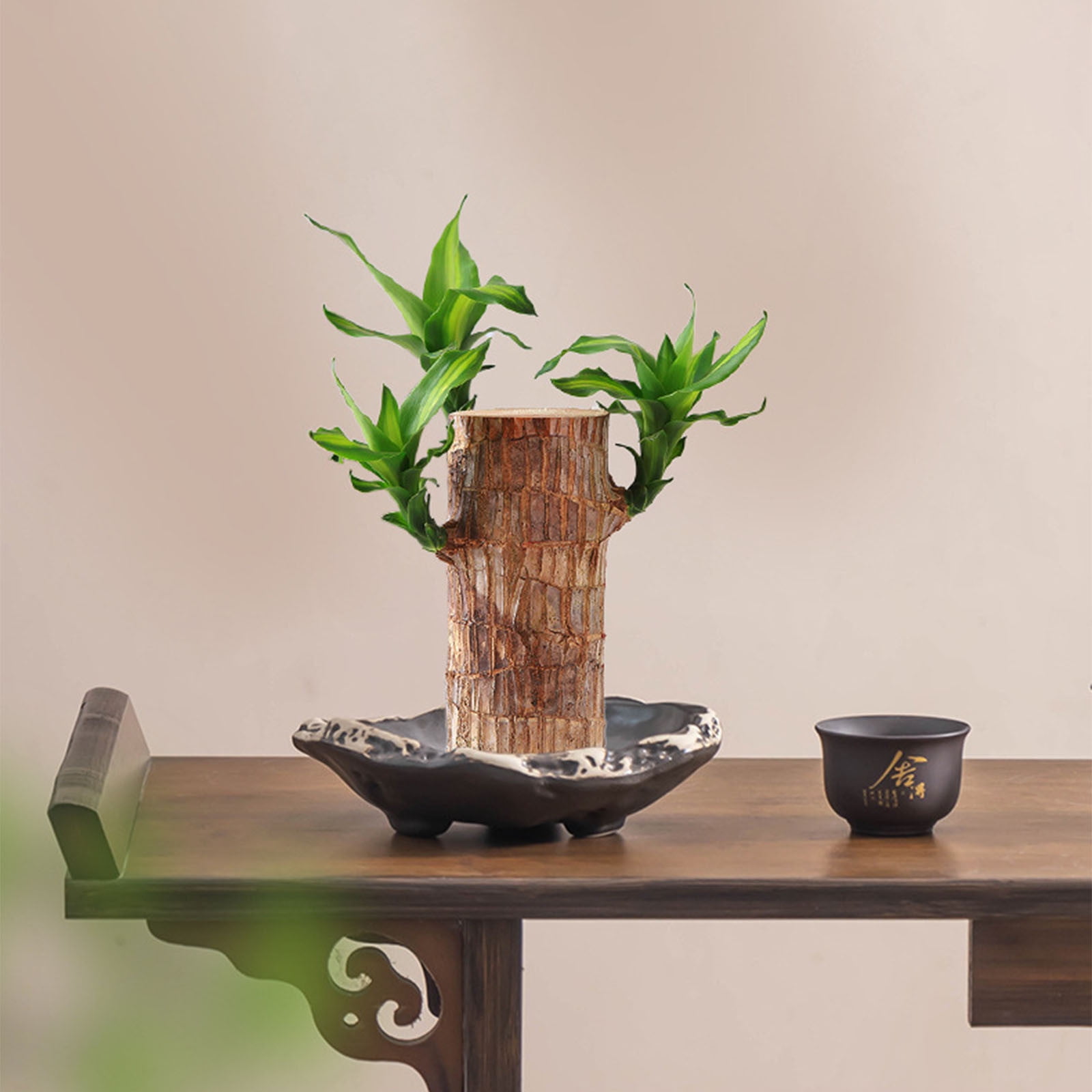 ufehgfjh Gifts Glazed High-Foot Water Culture Flower Pot Ceramic Indoor Hydroponic Planter Large Mouth Decorative Desktop Plant Pot For Home Office Gardening