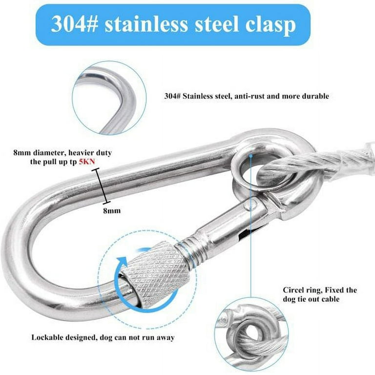 XBEN Heavy Duty Dog Runner Cable, Large Rope Lead for Dogs Up to