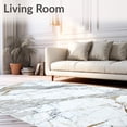 thumbnail image 2 of ODIKA 8'x10' Machine Washable Non-Slip Area Rug, Elegant Marble Pile with Non Slip Backing High Traffic Rug, White, 84875, 2 of 7