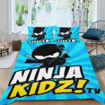 thumbnail image 2 of Niños Ninja Conjunto de sábanas temático, trío de piezas, cómodo y amigable con la piel, diseño único, regalo de decoración para el hogar para familiares, amigos y fans,140cm *210cm, 2 of 6