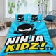 thumbnail image 2 of Niños Ninja Conjunto de sábanas temático, trío de piezas, cómodo y amigable con la piel, diseño único, regalo de decoración para el hogar para familiares, amigos y fans,140cm *210cm, 2 of 6