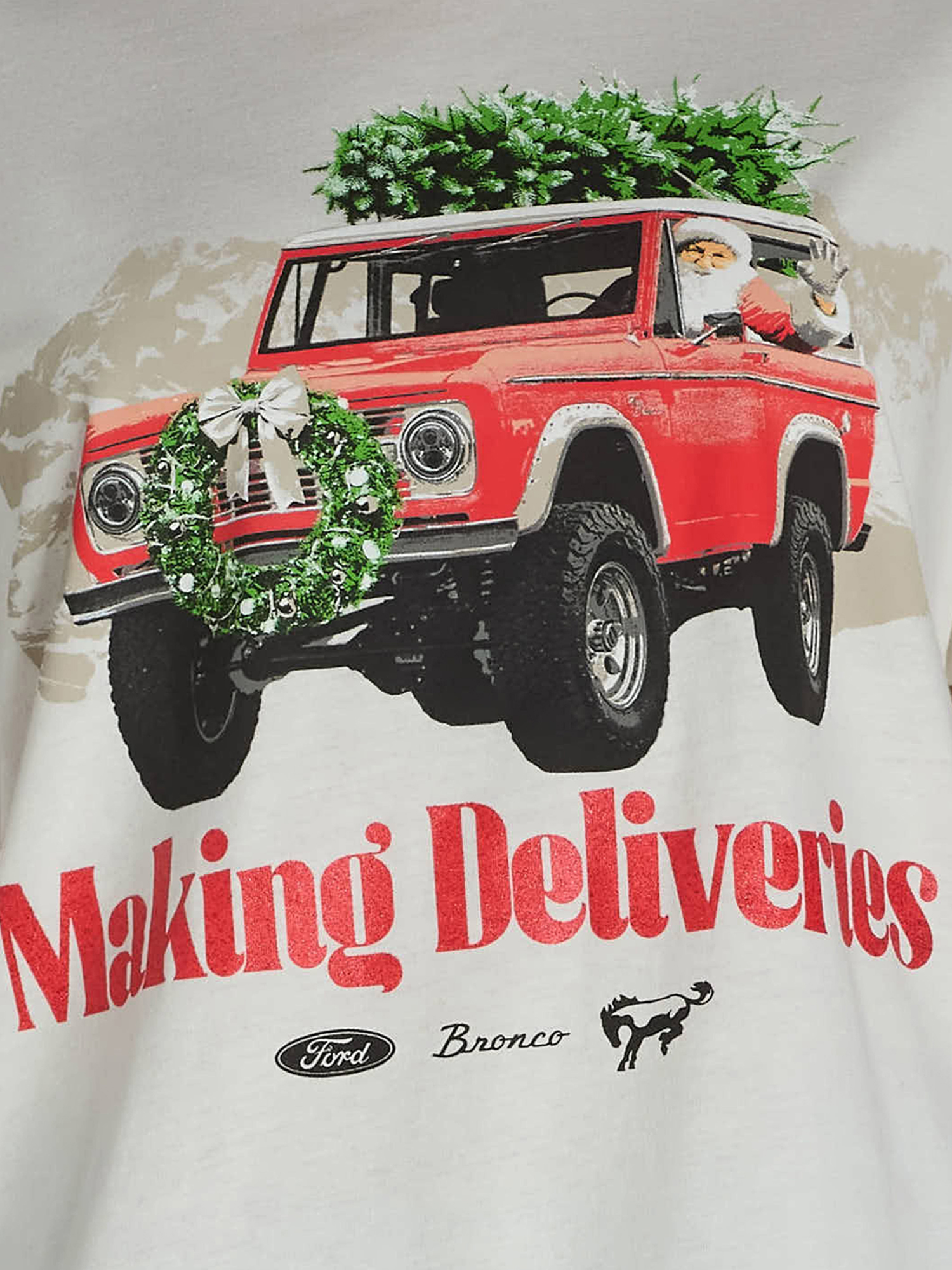 Women’s Santa Ford Bronco Graphic Print Tee, Sizes XXS-XXL