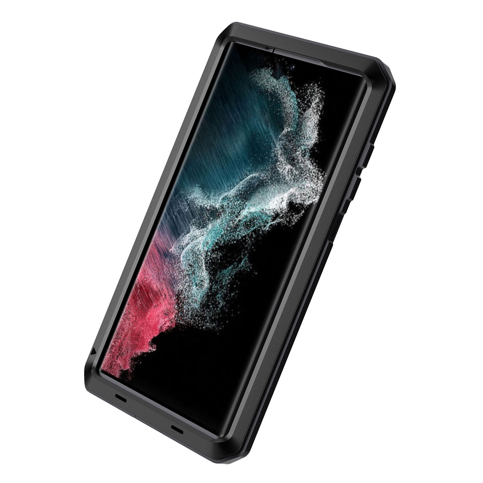 for Samsung Galaxy S23 Ultra Case, 360 Full Body Protective Cover Heavy Duty Shockproof Armor Aluminum Alloy Metal Case with Silicone for Samsung Galaxy S23 Ultra,Black