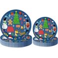 thumbnail image 1 of 50Pcs Christmas Paper Plates - 7 & 9 Inch Blue Holiday Party Disposable Plates Decorative Dinner Dessert Plates for Christmas Party Tableware Supplies Table Decor, 1 of 7