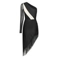 thumbnail image 5 of Zaldita Women Latin Dance Dress Tassel Fringe Salsa Ballroom Tango ChaCha Rumba Samba Outfits Black S, 5 of 7