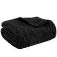 thumbnail image 1 of PAVILIA Soft Fleece Solid Black Throw Blanket for Couch, Lightweight Plush Warm Blankets for Bed, Fuzzy Cozy Flannel Blanket Throw for Sofa, Travel, Jacquard Pattern, Black, Twin, 60x80 inch, 1 of 8