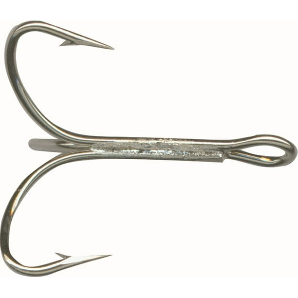 Mustad 36243 Triple Grip Treble Classic Hook, Extra Short - Nickel - 10 ...