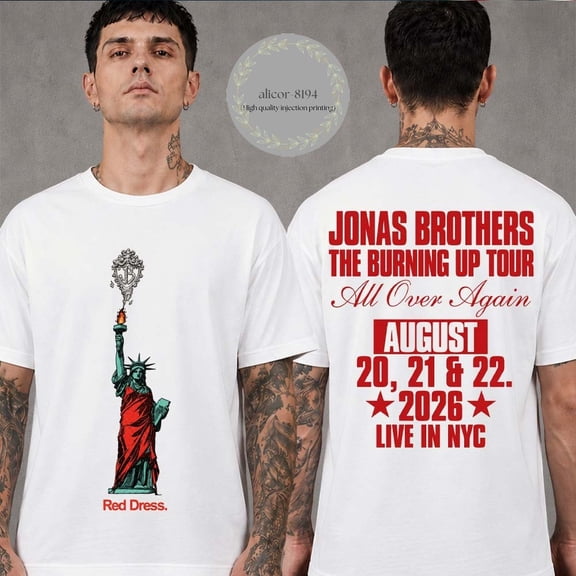 Jonas Brothers New York Pop Up Burning Up Tour 2026 T-Shirt