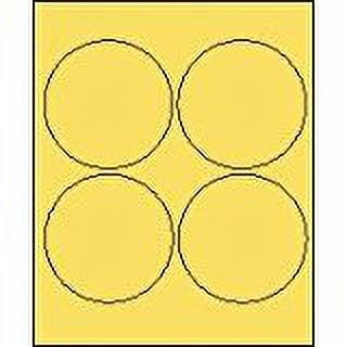 4" Round Pastel Yellow Labels for Laser Printers, Inkjet Printers or Copier Machines. (GLC400PY)