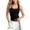 Black, variant on CHENHANN Women's Built-in Bra Tank Top Low Neck Wide Straps Sleeveless Undershirt L