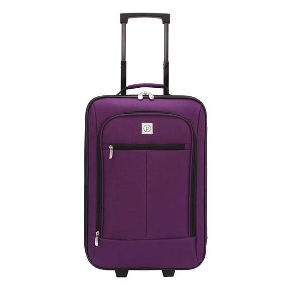 Protege Pilot Carry On 18" Softside 2 Wheel Luggage for Travel, Purple