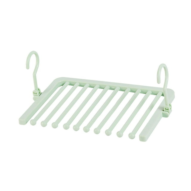 Percha resistente para pantalones vaqueros, plegable y antideslizante. Verde 10 capas