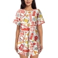 thumbnail image 1 of Lsque Ensemble de Pyjama à Manches Courtes pour Femmes - Ensemble de 2 Pcs Doux et Léger - Moyen, 1 of 6