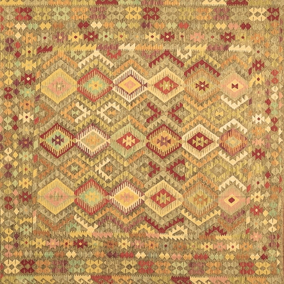 Ahgly Company Indoor Square Southwestern Brown Country Area Rugs, 3' Square