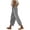 Gray, variant on Women's Linen Capri Pants with Drawstring Petite Summer Beachwear Lightweight Elastic Waist