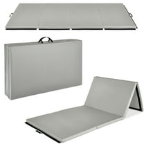 Best Choice Products 10ftx4ftx2in Folding Gym Mat 4-Panel Gymnastics Workout Floor Mats w/ Handles  Gray