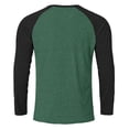 thumbnail image 5 of YTCAMLO Plus Size Mens Stretch Athletic Shirts Classic Regular Fit T Shirts Raglan Long Sleeve Basic Tees Lightweight Baseball Tops, Green XXXL, 5 of 5